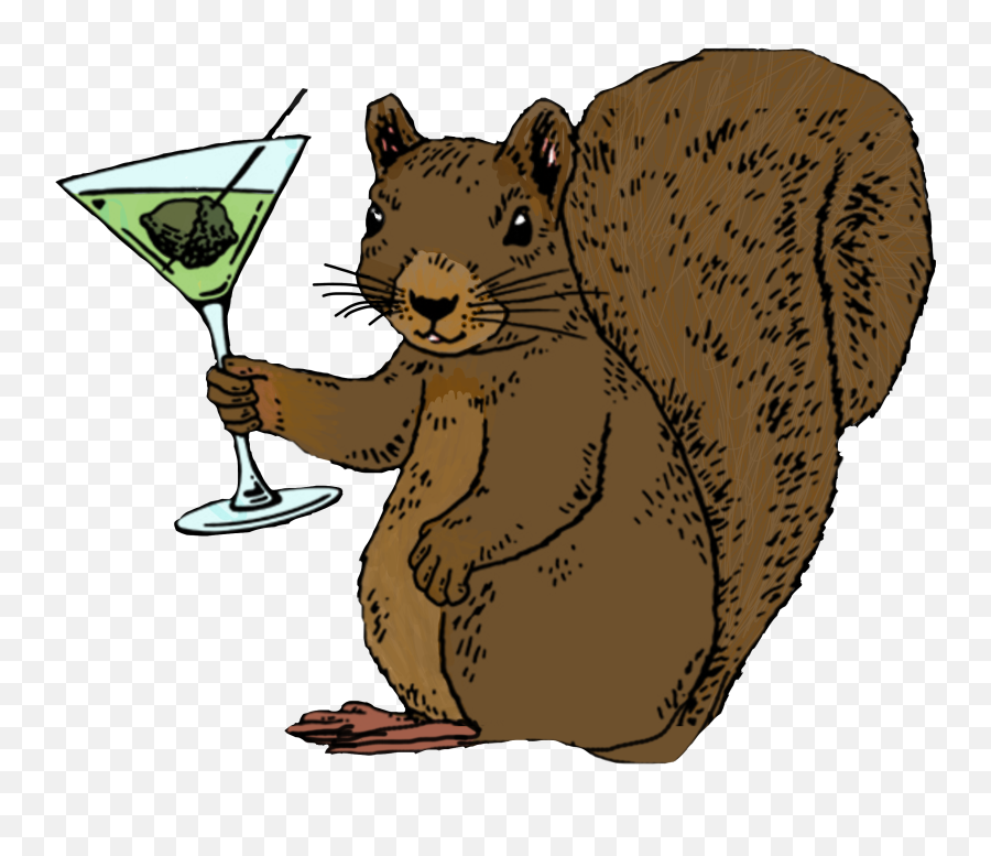 Squirrel Sticker - Martini Glass Emoji,Martini And Party Emoji