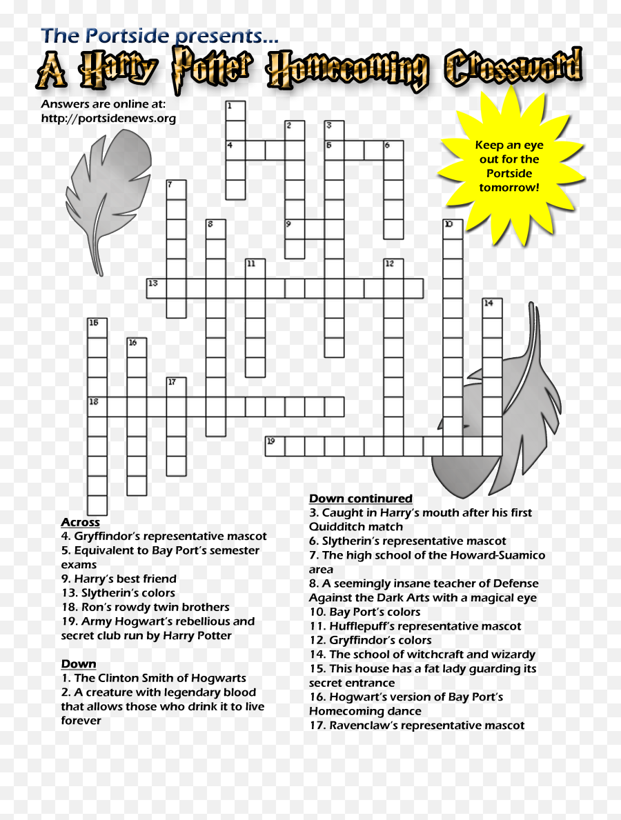 Harry Potter Crossword Puzzle - Harry Potter Hard Crossword Emoji,Emoji Word Search Printable