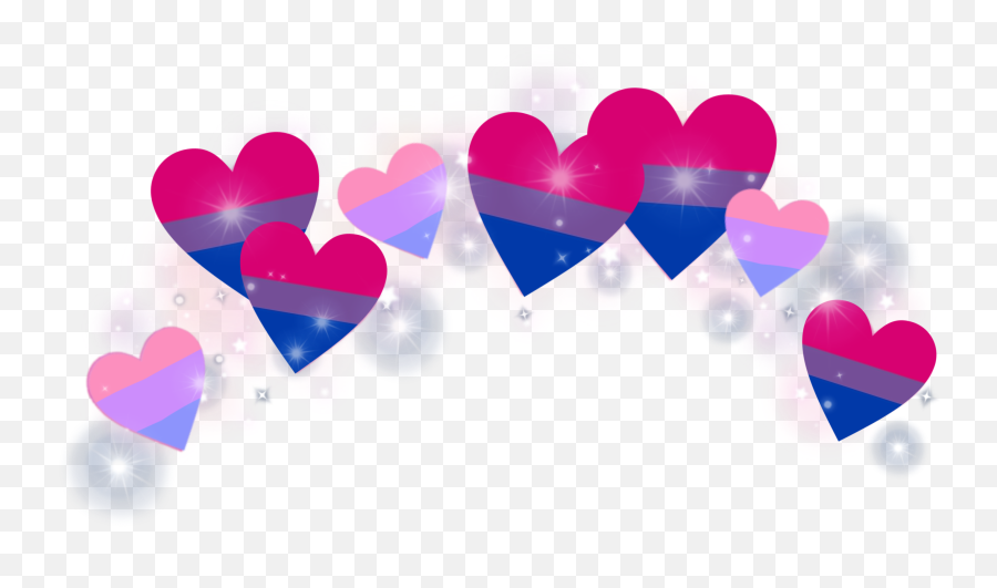 Bisexual Bi Pride Heart Hearts Sticker - Bisexual Heart Crown Transparent Background Emoji,Bi Heart Emoji