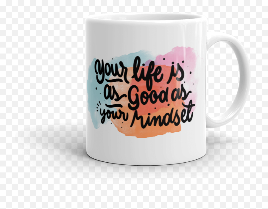 Mindset Quote Mug - Magic Mug Emoji,Cow And Coffee Cup Emoji