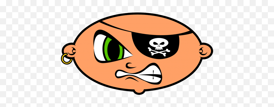 Pirate Angry Emoticon Smiley Public - Mean Baby Face Clipart Emoji,Angry Emoticon Photography