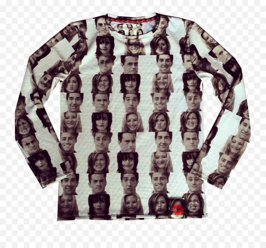 Rachel Joey Monica Chandler Ross Phoebe - Long Sleeve Emoji,Joey Artist Emotions On Sleeve Friends