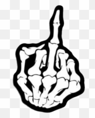 Fuckyou Flipoff Skeleton Sticker By Maiabreann97 - Skeleton Middle Finger Emoji,Flip Off Finger Emoji