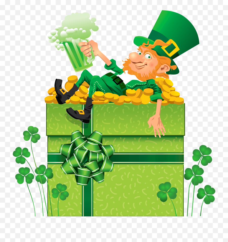 Shamrocks And Leprechaun Png Clipart - St Patrick Day Png Clipart Emoji,St Patricks Day Emoji