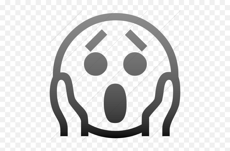 Iconsetc Simple Black Gradient - Fear Icon Black And White Emoji,Emoticons Black And White Scared