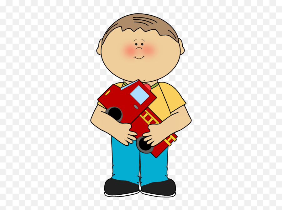 Download Fire Truck Clipart Clip Art Kid - Clip Art Boy Child With Toy Clip Art Emoji,Semi Truck Emoji