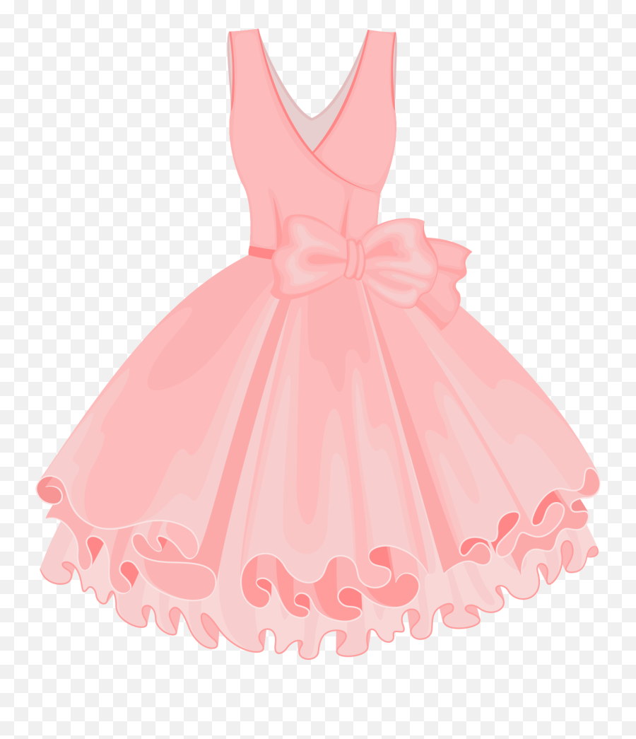 Download Pink Painted Dress Vector - Pink Dress Vector Png Emoji,Dress On Fire Emoticon