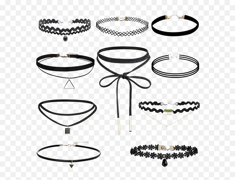 Kawaiigroup - Kawaiigroup Black Chokers Necklaces Emoji,Kawaii Emoji Set