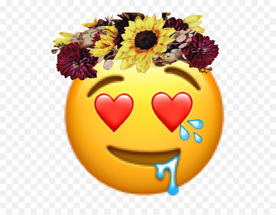Download Hd Freetoedit Emoji Sticker - Flower Crown Emoji Edit,Girly Emojis