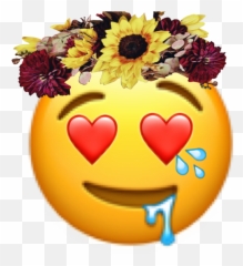 Download Hd Freetoedit Emoji Sticker - Flower Crown Emoji Edit,Girly Emojis