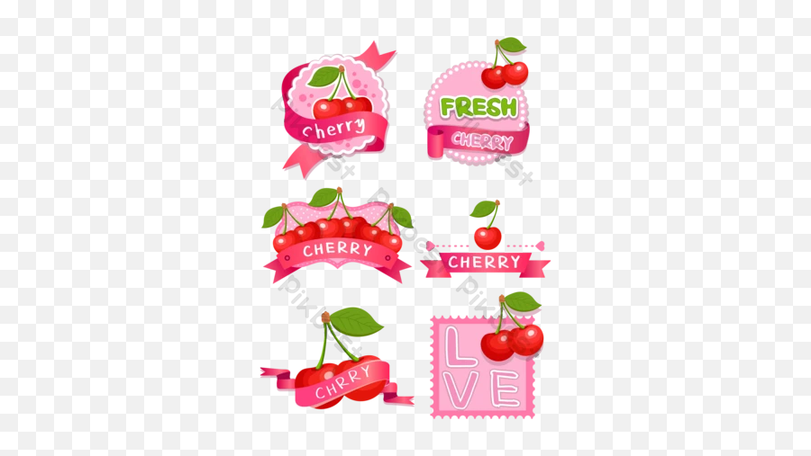 Cherry Label Vector Png Images Ai Free Download - Pikbest Emoji,Teacher Emoji Apple