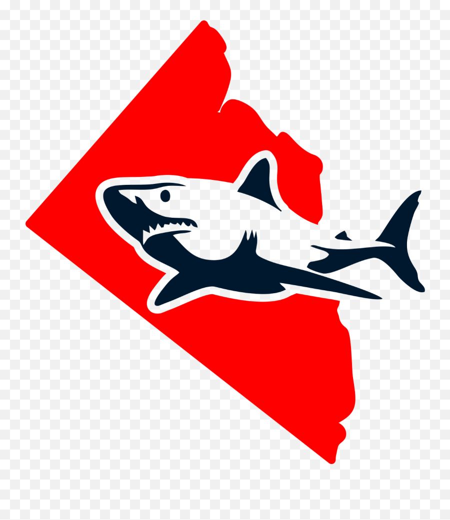 Red Triangle Tech Shark Stencil - Clip Art Library Emoji,Shark Fin Facebook Emoticon