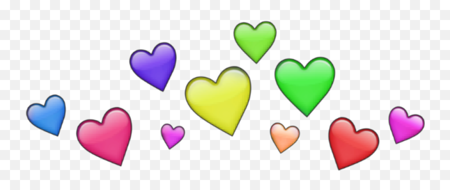 Download Crown Flowercrown Heart Hearts Rainbow Red Pink Emoji,Red Hearts Emoji