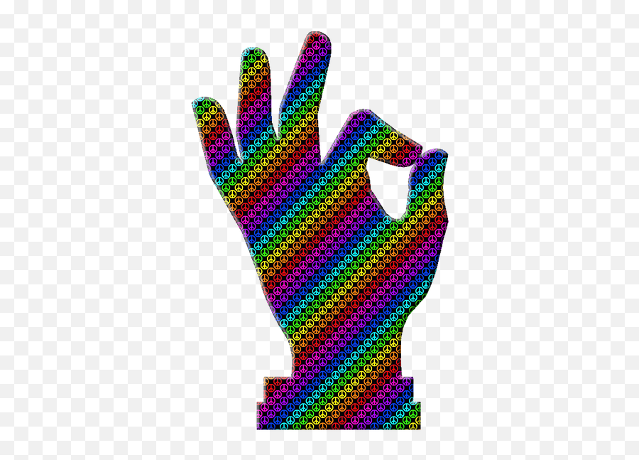 Download Hd Hand Symbol Okay - Rainbow Peace Sign Background Emoji,Thumbs Okay Emoji