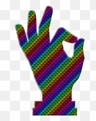 Download Hd Hand Symbol Okay - Rainbow Peace Sign Background Emoji,Thumbs Okay Emoji