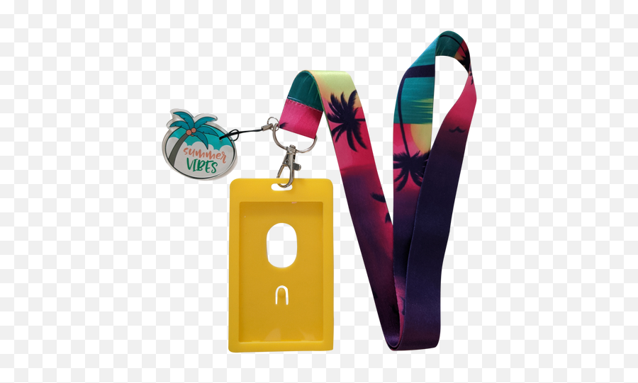 Beach Palm Trees Summer Vibes Travel Lanyard Key Chain Id Emoji,Palm Tree Beach Emoji