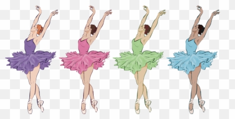 Colorful Ballet Dancers Illustration Decal - Tenstickers Emoji,Ballet Tutu Emoji