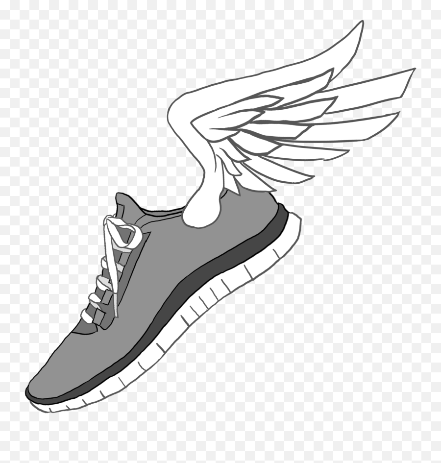 Running Shoe Drawing Easy - Drawing Shoes With Wings Emoji,Shoe Emoji Symbol