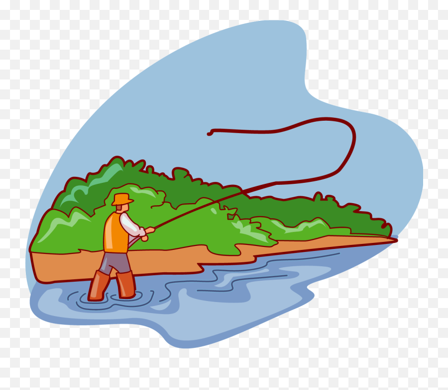 Clipart Of A Fisherman - Fly Fishernman Clip Art Emoji,Emotion Fisherman