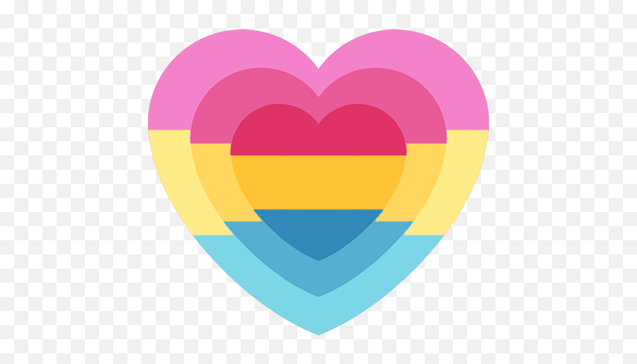 Lgbtq - Pan Heart Emoji,Bi Heart Emoji