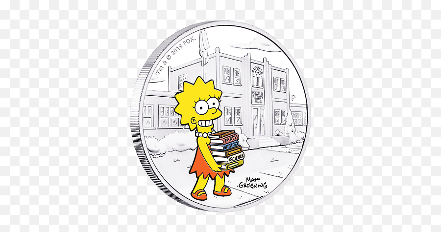 2019 The Simpsons Lisa Simpson 1oz 1 Silver 9999 Dollar Proof Coin Ebay - Simpsons Lisa 2019 1oz Silver Proof Coin Emoji,How To Make Homer Simpson Emoticons