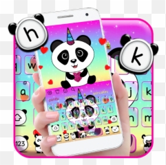 Cute Cartoon Panda Keyboard - Smartphone Emoji,Como Sao Os Emojis Do S6