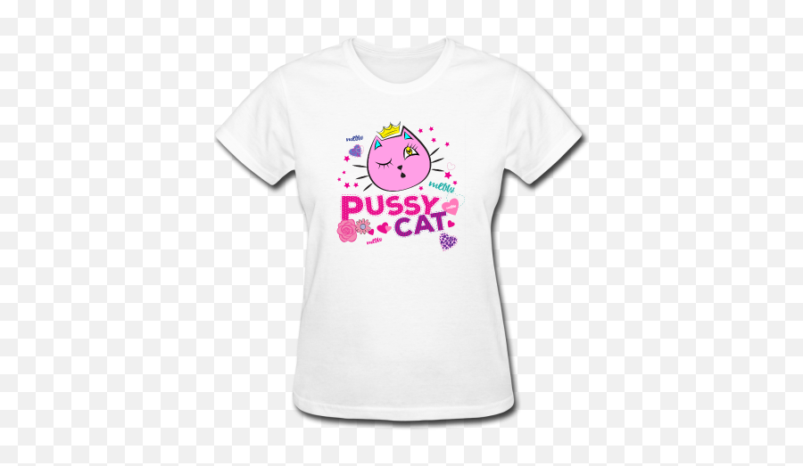 Pussy Cat Sweet Girl Cats Lovers Women T - Shirt Defend Ylvis Emoji,Sweet Emoticon Lovers