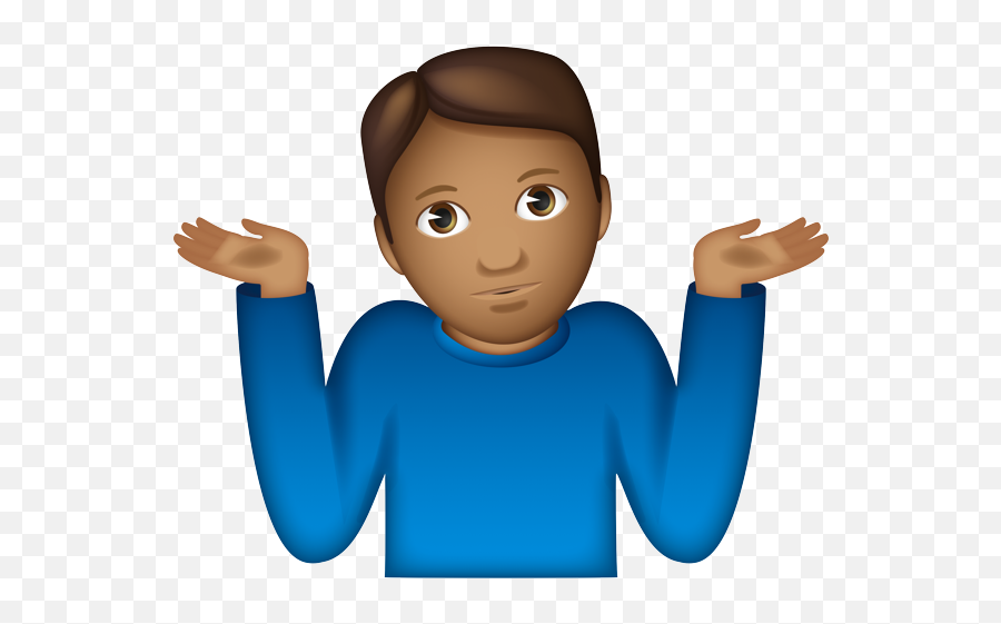 Man Emoji Shrug - Happy,Shrugs Shoulders Emoji