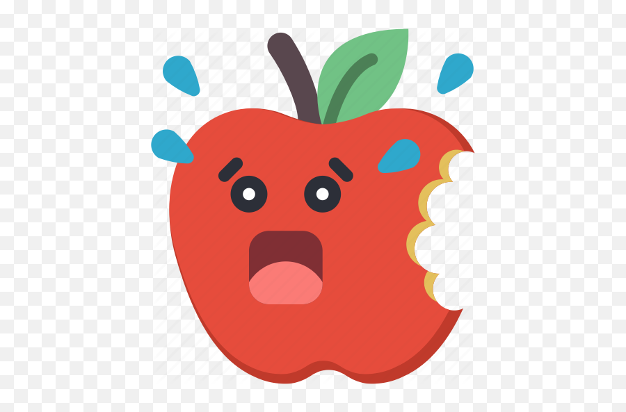 Apple Bite Bitten Fruit Scared - Fresh Emoji,Emoticon Bitten Apple