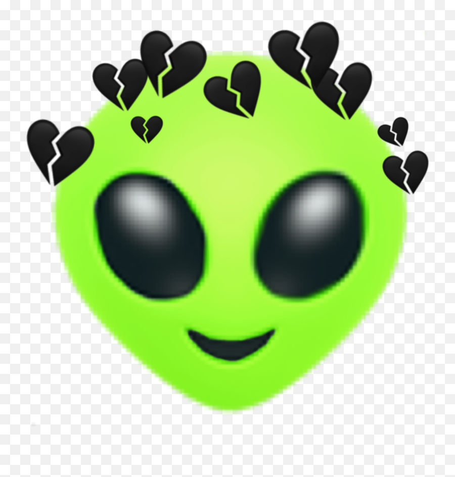 Alien Emoji - Alien Sticker Png Download Large Size Png Broken Hearts Emoji Png,Images Of Alien Emojis In Green