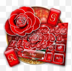 Silver Glitter Red Rose Keyboard Theme - Garden Roses Emoji,Rose In Emoticon