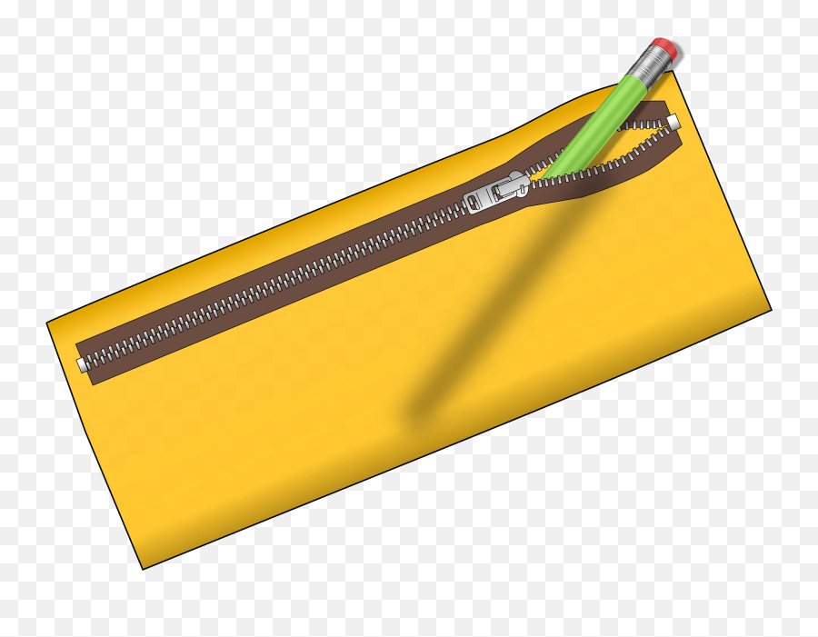 Yellow Zippered Pencil Case Clipart - Transparent Background Pencil Pouch Clipart Emoji,Emoji Pencil Pouch