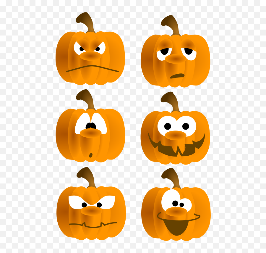 Funny Pumpkin Clipart - Happy Cartoon Pumpkin Faces Emoji,Pumpking Emoticon