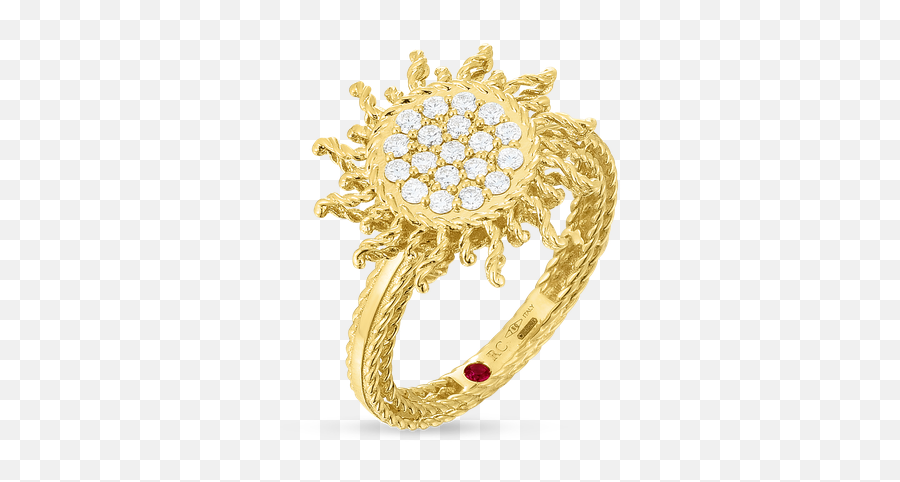 18kt Gold Diamond Sun Ring - Sun Ring Diamond Emoji,Emoji Wedding Rings