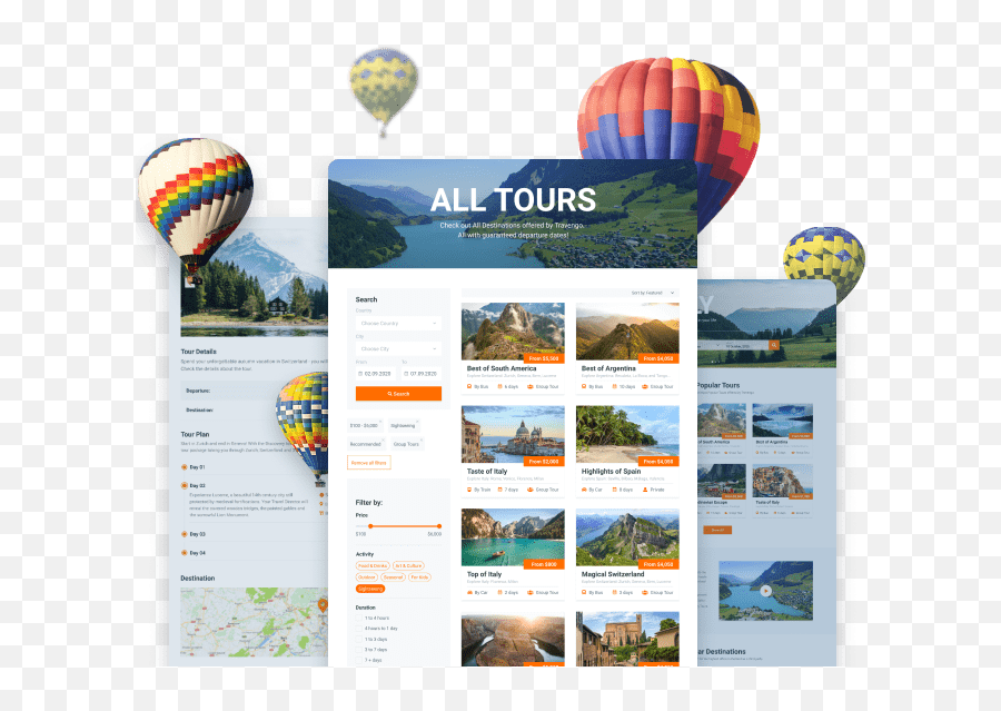 Travengo U2013 Travel Agency Website Template For Elementor Emoji,Hot Air Balloon Emoticon Add To My Pjone
