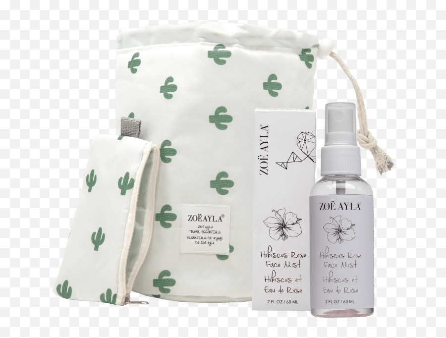 Zoe Ayla Hibiscus Rose Face Mist With Bonus Cosmetics Travel Bag - Household Supply Emoji,Emoji Makeup Bag