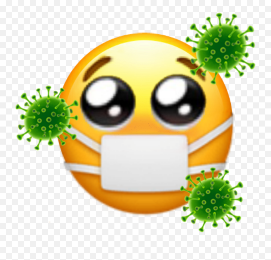 Emoji Coronavirus Iphone Green Sticker - Emoji Mascherina Iphone,Green Eyes Emoji