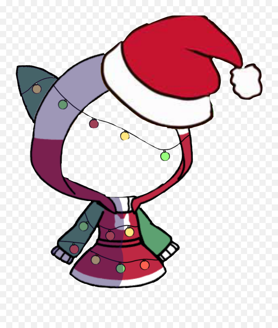 Christmas Santahat Gachalife Sticker - Sticker Gacha Life Christmas Outfits Emoji,Christmas Emoji Dress