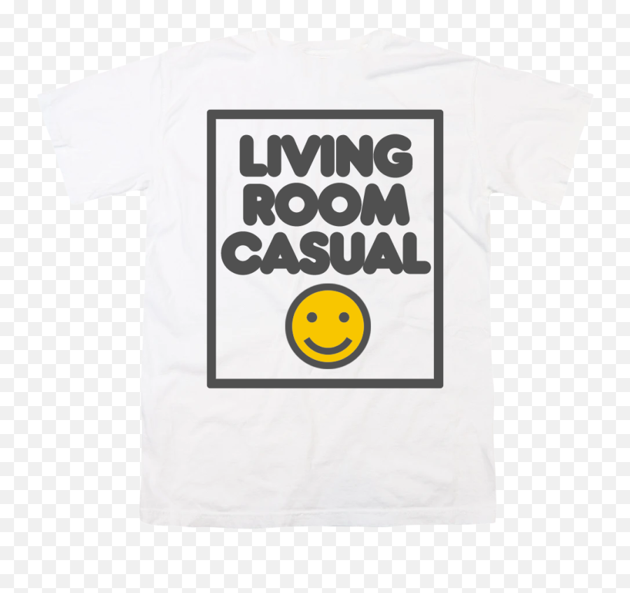 Living Room Casual White T - Happy Emoji,Ghost Emoticon Tee