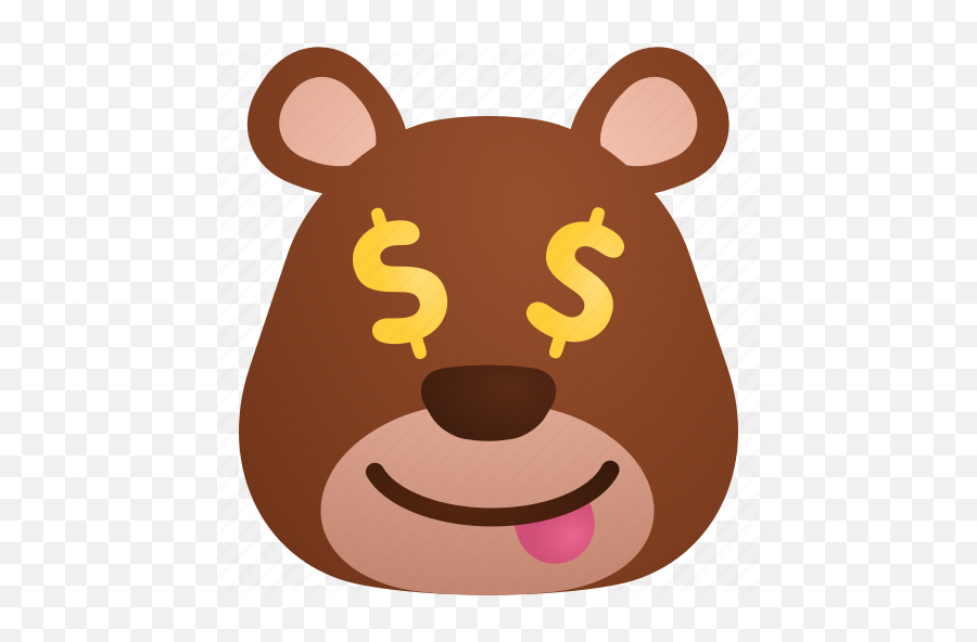 Bear Business Dollar Emoji Money Icon - Download On Iconfinder Sad Cartoon Bear Face,Money Emoji