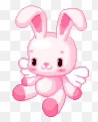 Pink Teddy Cute Gif Cute Art - Pink Pixel Art Gif Transparent Emoji,Milky Bunny Rabbit Emoticons