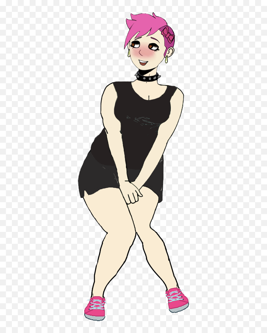 Enbie Sititng Template Pink - Haired Enbie Know Your Meme Emoji,Thigh Emoticon