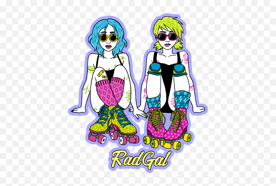 Art U2013 Rad Gal Roller Skate Emoji,Roller Skates Emoji