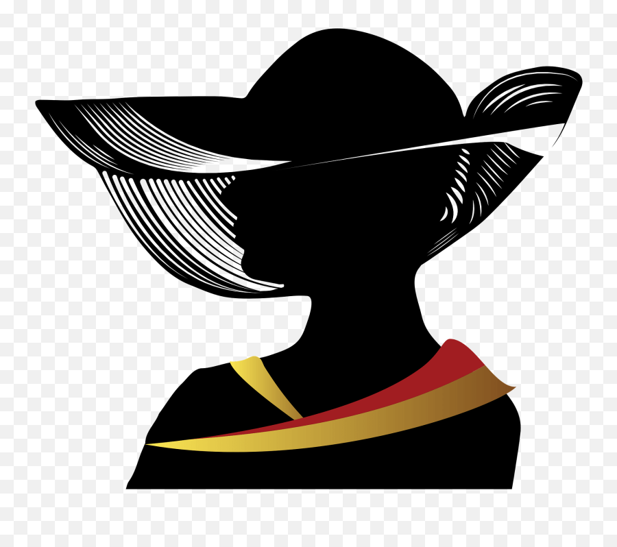 Woman With Fancy Hat Clipart Free Download Transparent Png - Women With Big Hat Silhouette Emoji,Witches Hat Emoji