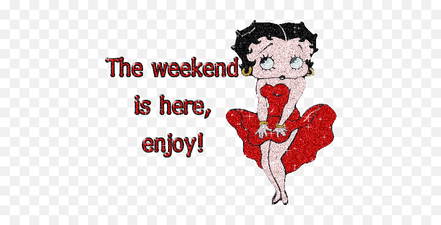 Happy Friday Gif Weekend Images - Betty Boop Happy Weekend Gifs Emoji,Raspberry Emoji Gif