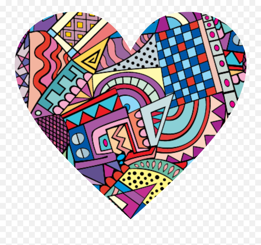 Heart Png Colorful Cool Abstract Pictures Clipart - Full Girly Emoji,Cool Emotion