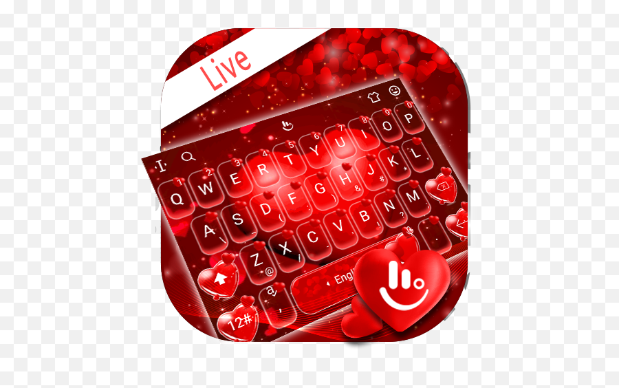 Live Floating Love Heart Valentine Keyboard Theme - Space Bar Emoji,Live Messenger Emoticons Download