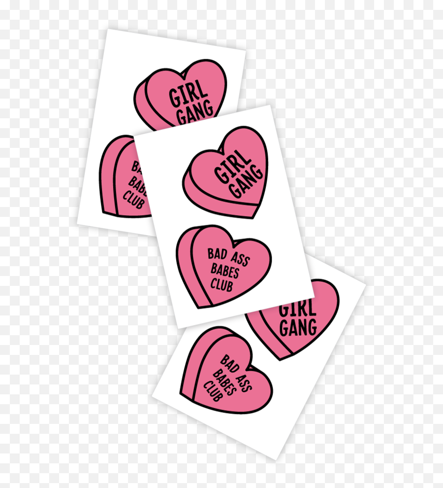 Girl Gang And Bad Ass Babes Club Pink - Heart Ass Tattoo Draw Emoji,Emoji Temporary Tattoos