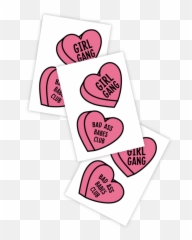 Girl Gang And Bad Ass Babes Club Pink - Heart Ass Tattoo Draw Emoji,Emoji Temporary Tattoos