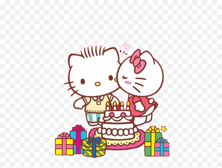 Hellokitty Happybirthday Sticker By Deyanira Dez - Hello Kitty Couple Emoji,Hello Kitty Happy Birthday Emoticon